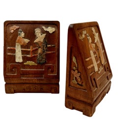 Inlaid Chinese Bookends