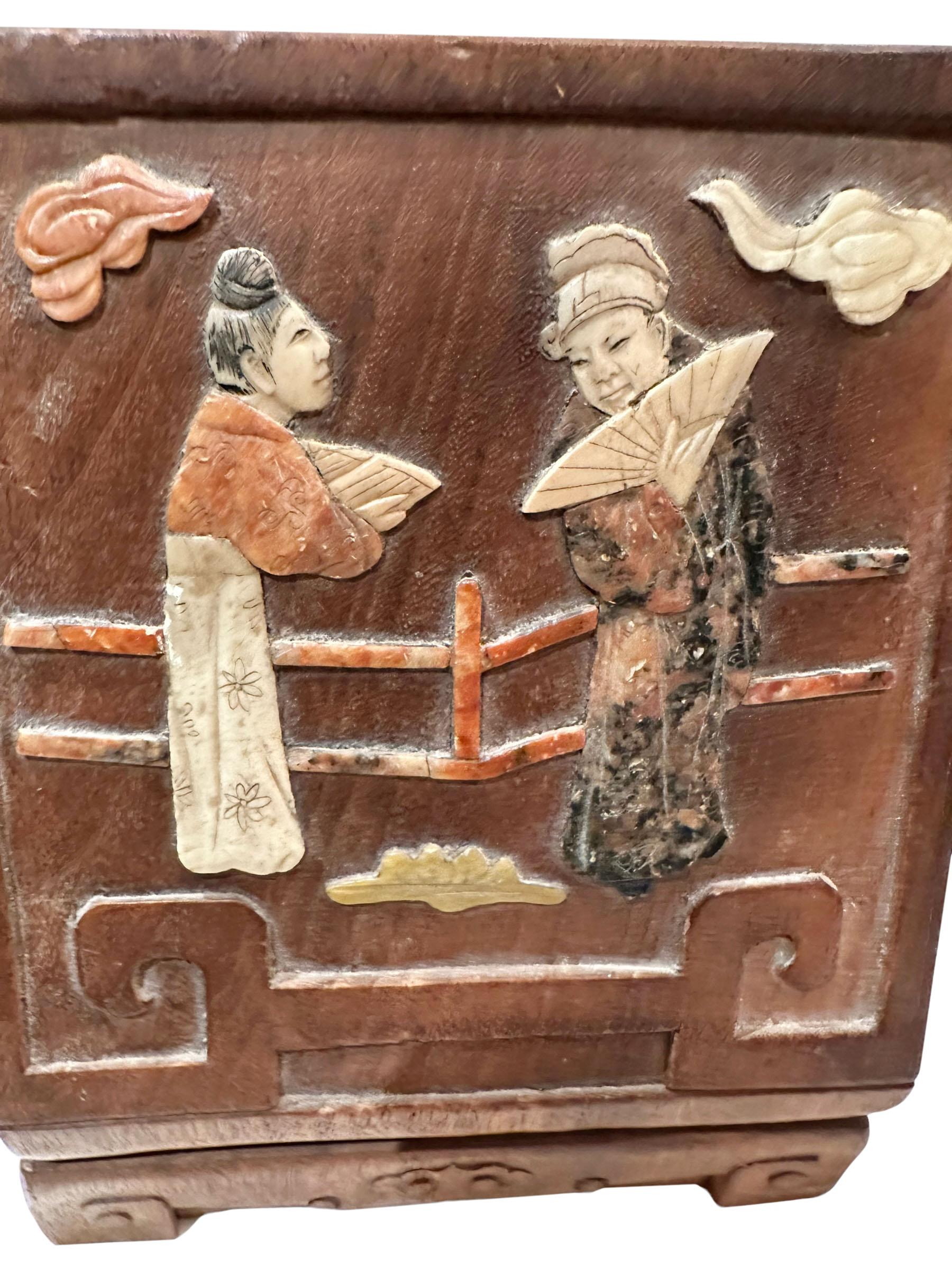 Inlaid Chinese Bookends  In Good Condition For Sale In Tampa, FL
