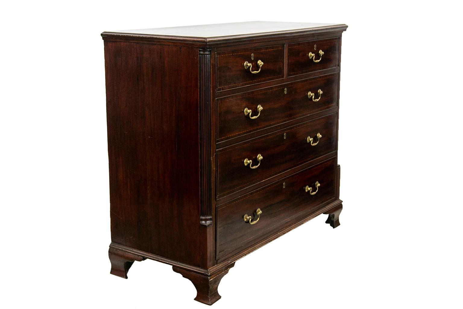 Late 18th Century Inlaid Chippendale Chest For Sale