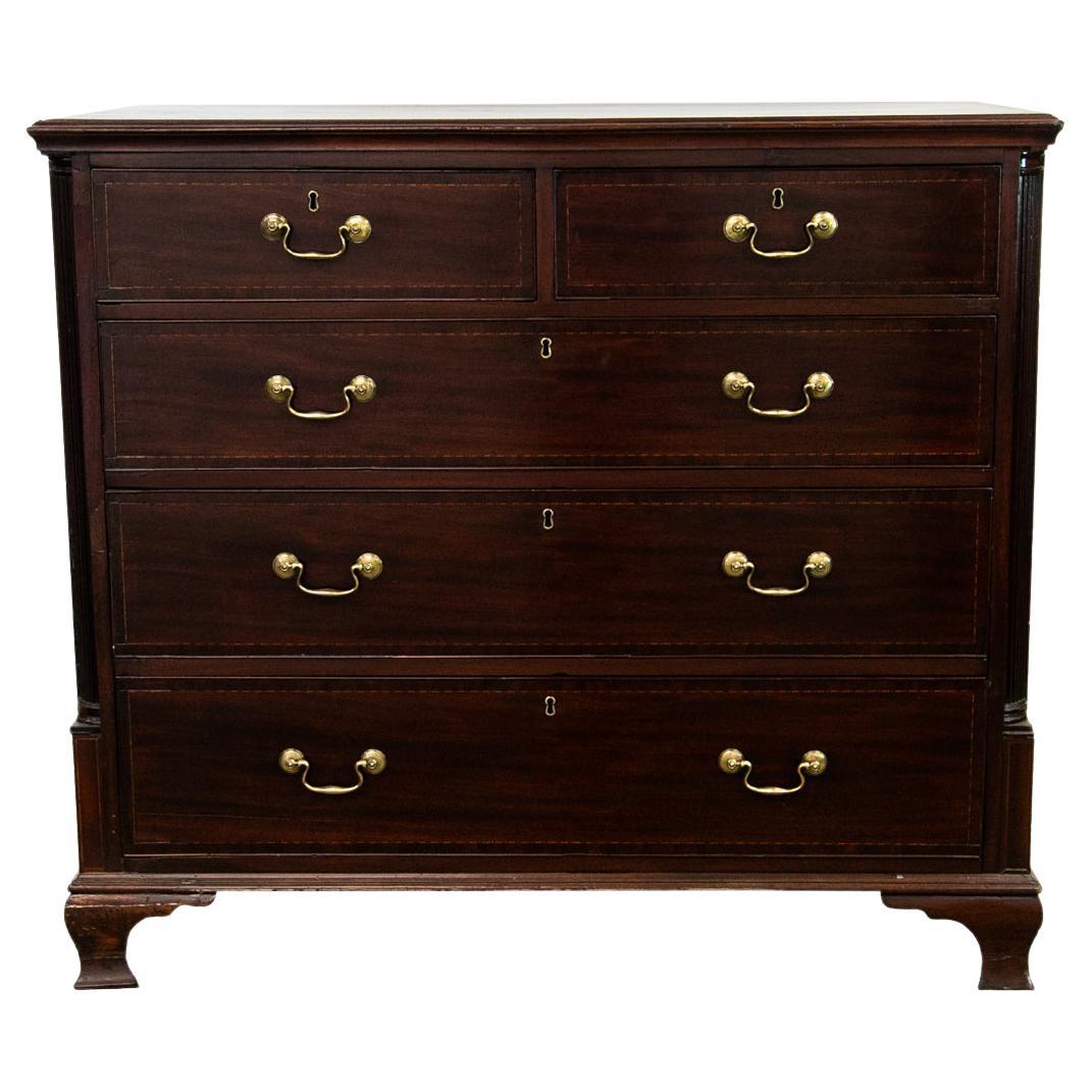 Inlaid Chippendale Chest For Sale