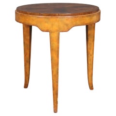 Inlaid Circular Round End Occasional Table, Circa 1990