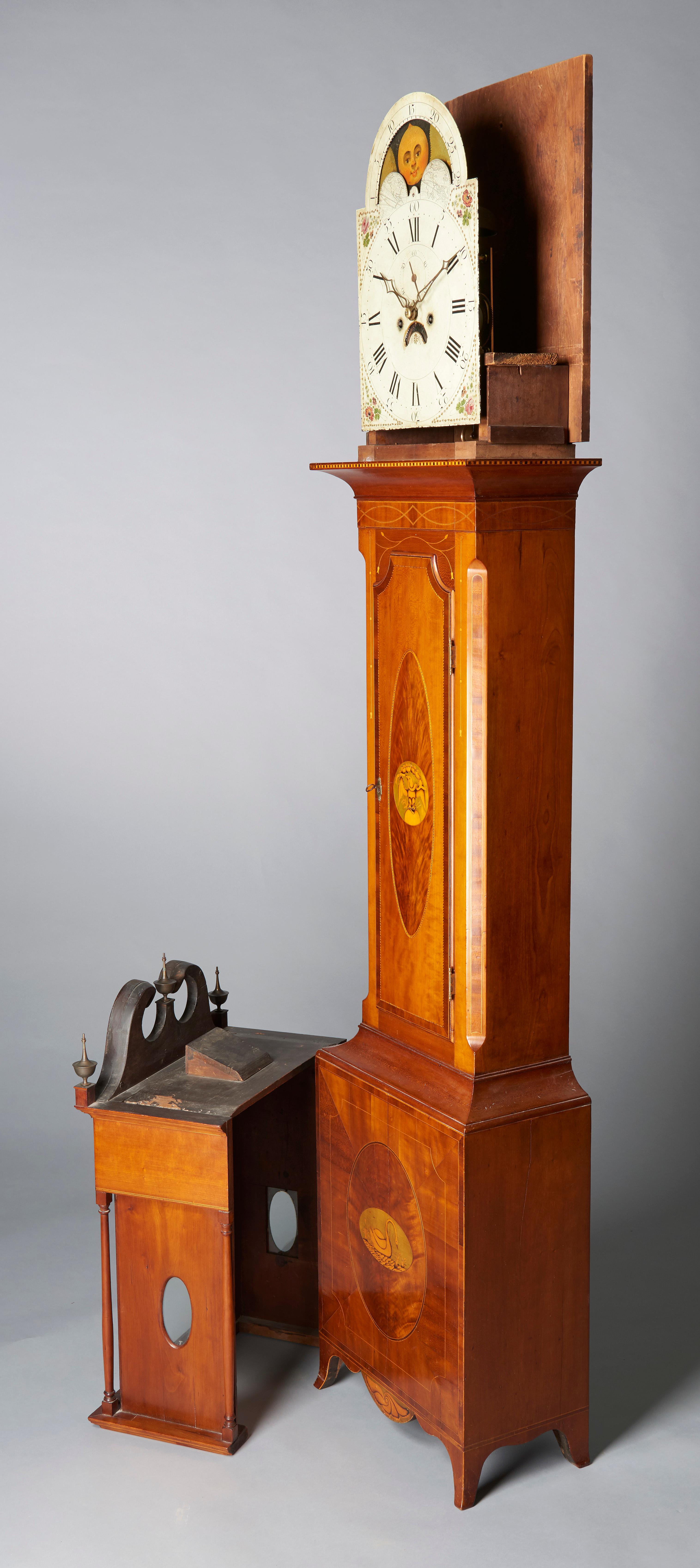 Inlaid Clock from New Jersey In Good Condition For Sale In New Oxford, PA