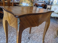 Inlaid Coffee Table with Opening, Solid Walnut, Walnut Burl and Bois De Rose