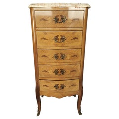 Marquetry Commode with a Caramel Italian Marble