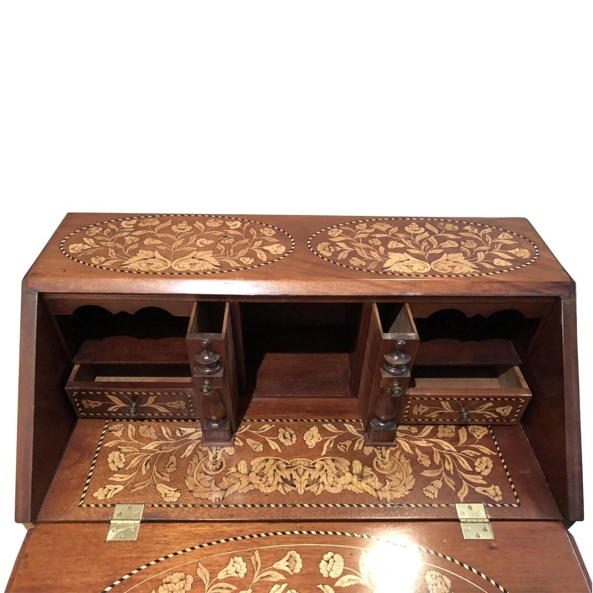 Baroque Inlaid Desk Early 20th Century For Sale