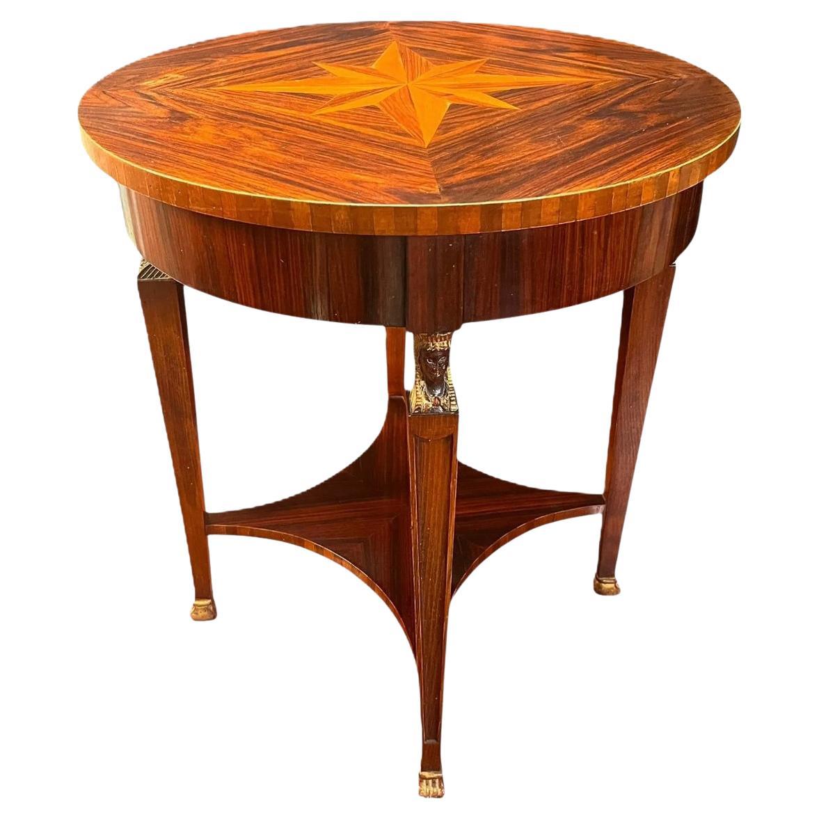 Inlaid Empire Accent Table For Sale