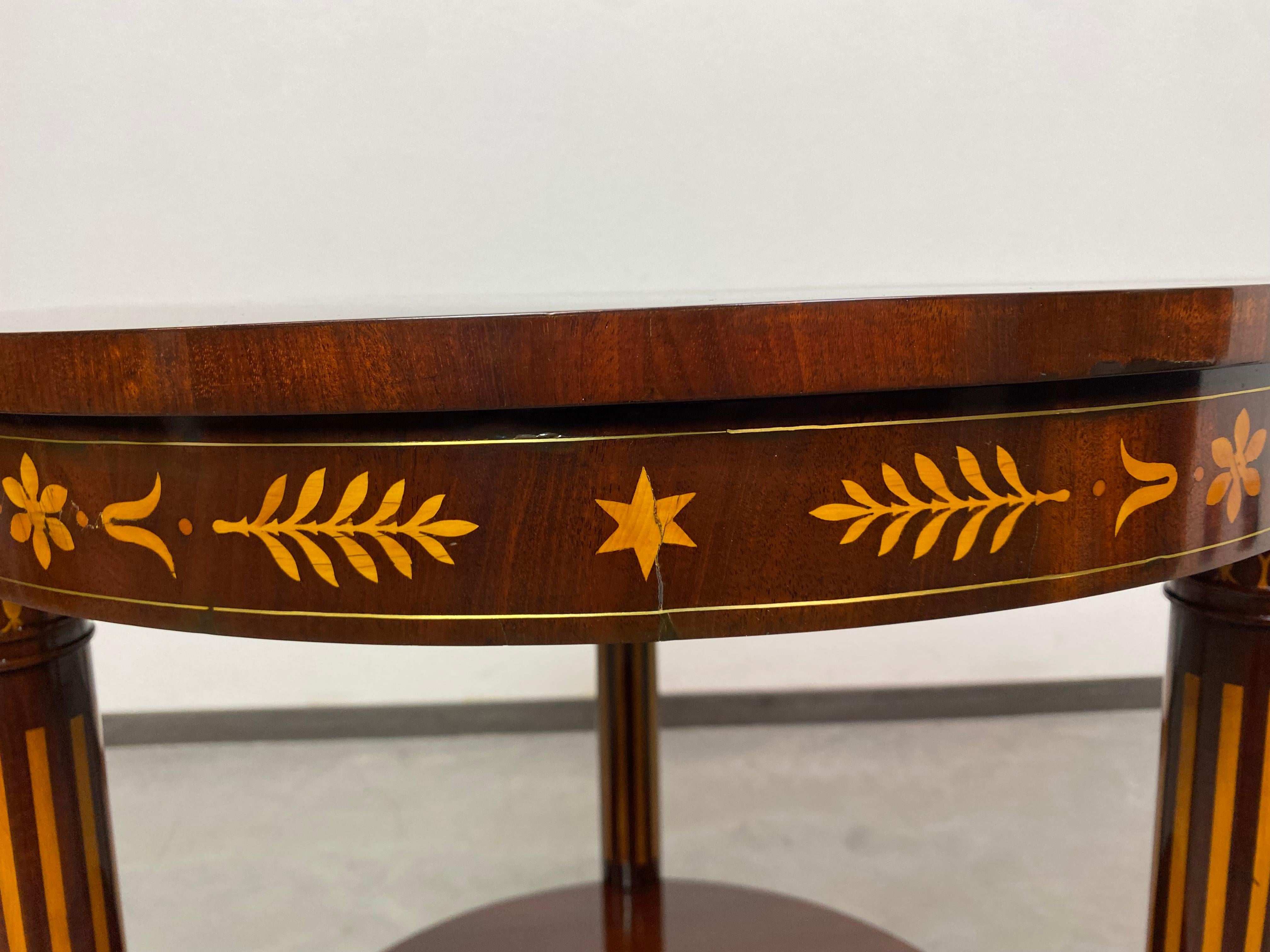 Inlaid empire side table circa 1800 For Sale 6