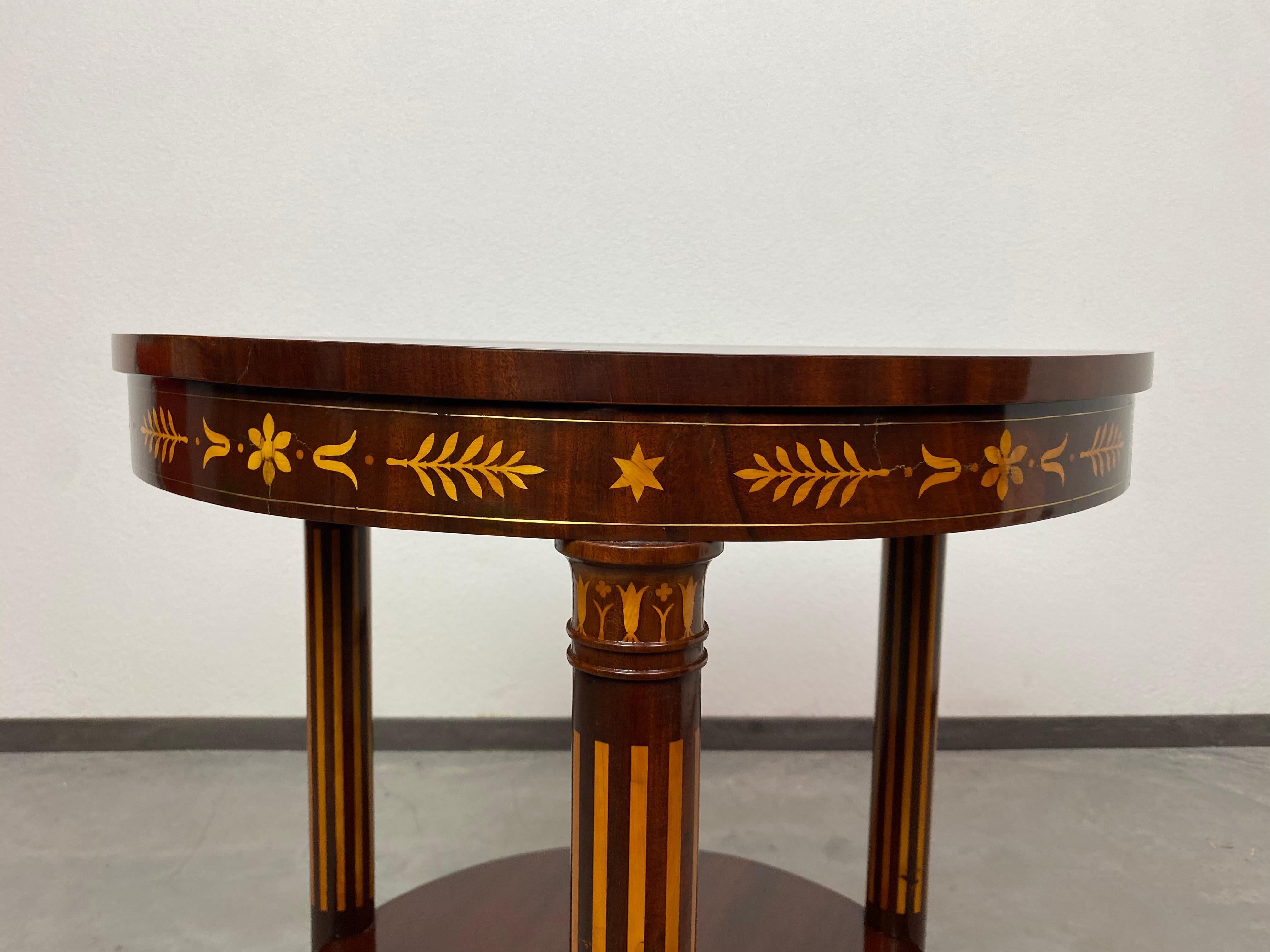 Early 19th Century Inlaid empire side table circa 1800 For Sale
