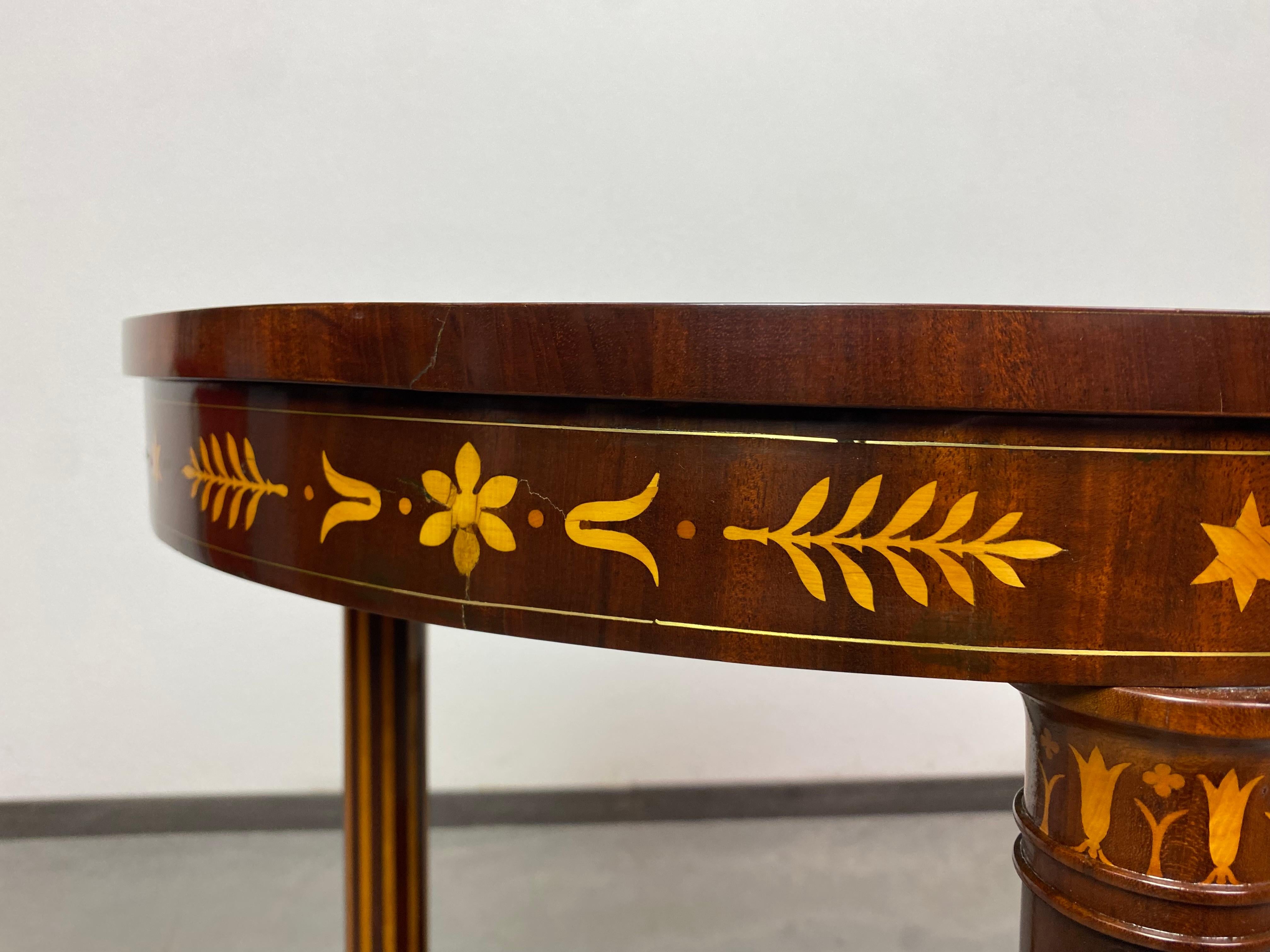 Inlaid empire side table circa 1800 For Sale 1