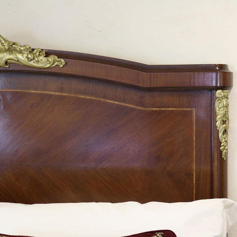 Inlaid Empire Style Antique Bed at 1stDibs