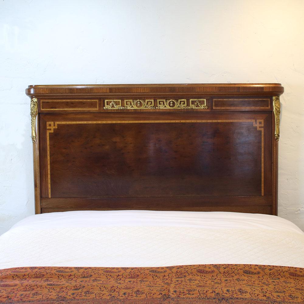 Inlaid Empire Style Antique Bed In Good Condition In Wrexham, GB