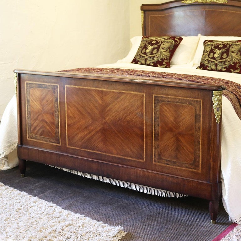Inlaid Empire Style Antique Bed at 1stDibs