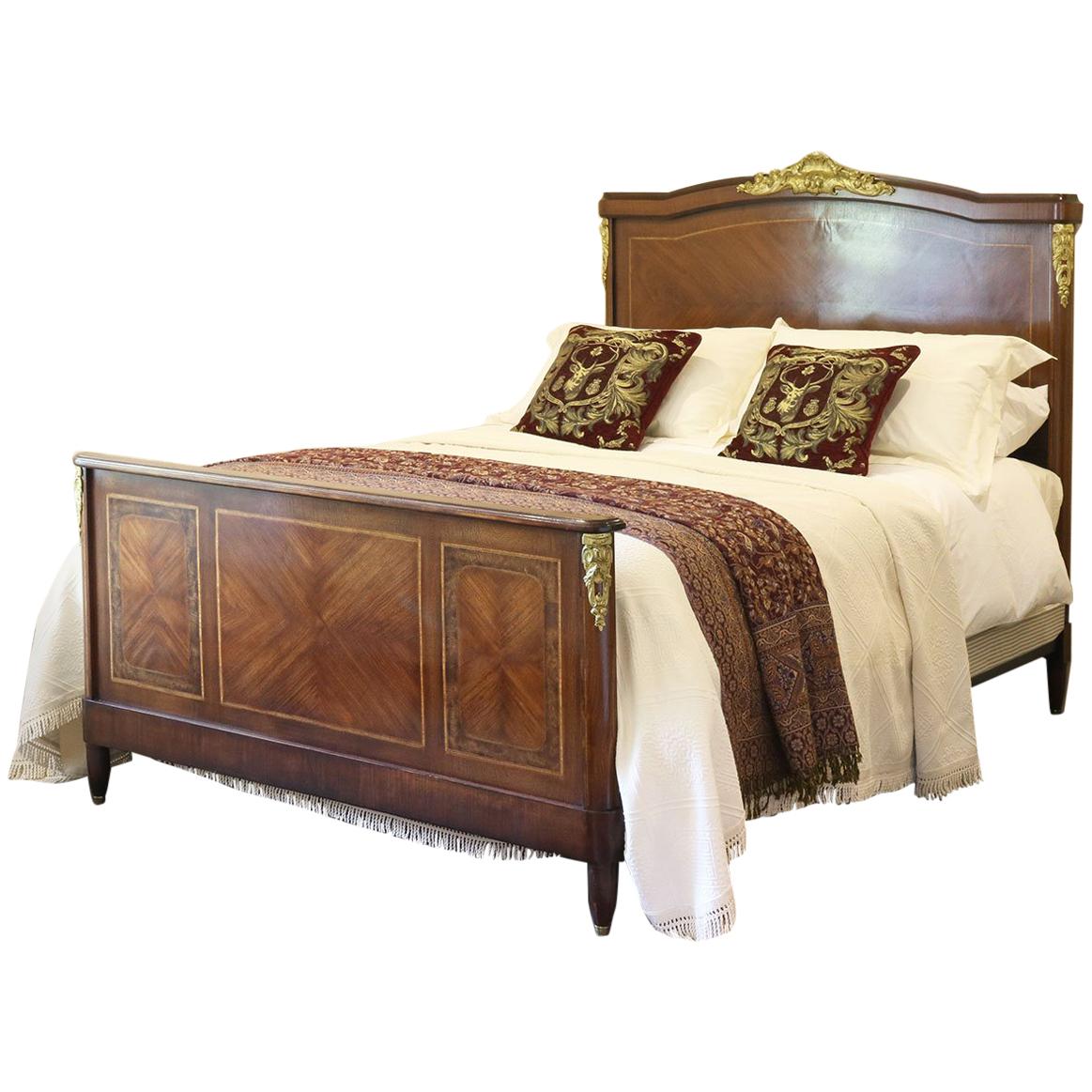 Inlaid Empire Style Antique Bed