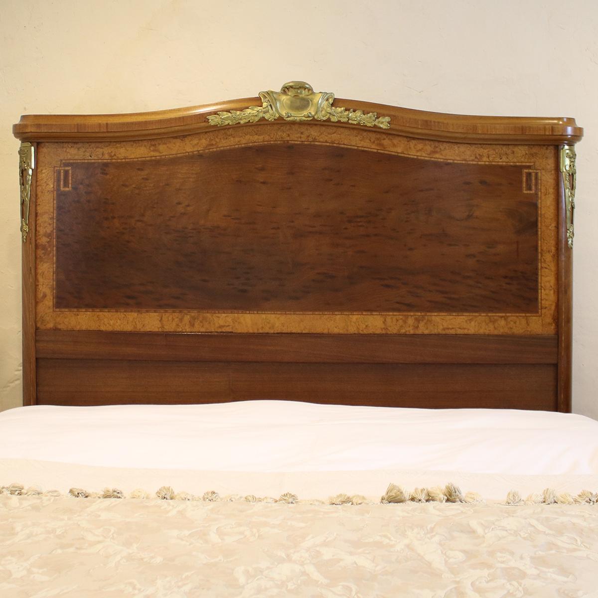 Veneer Inlaid Empire Style Antique Bed WK121