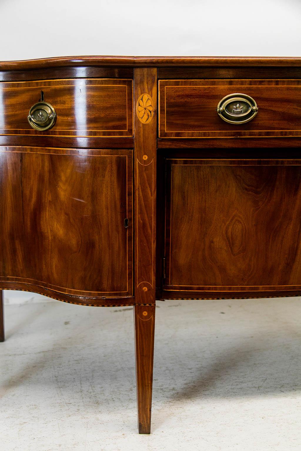 Inlaid English Mahogany Hepplewhite Sideboard 2