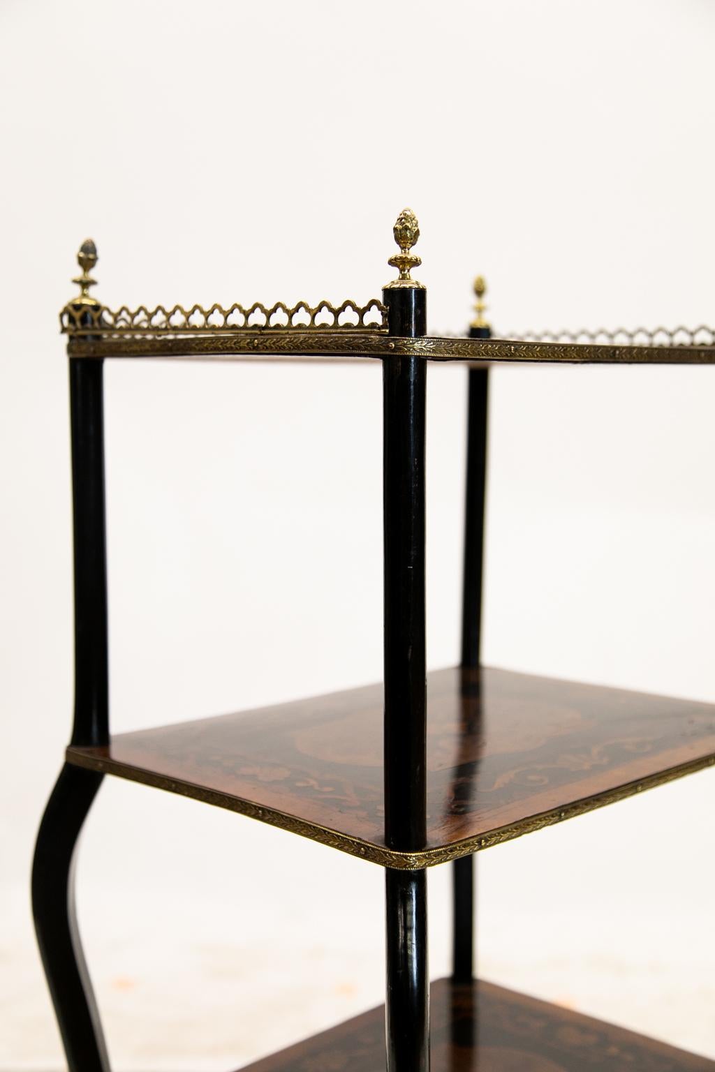 Late 19th Century Inlaid English Three-Tier Table