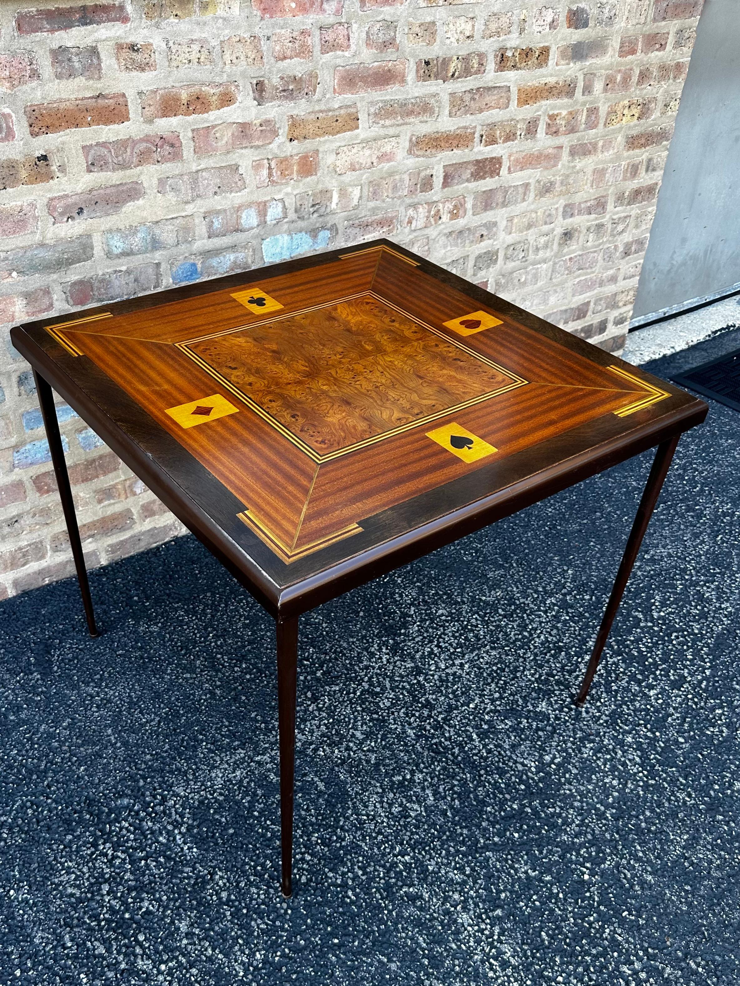 Unknown Inlaid Folding Game Table