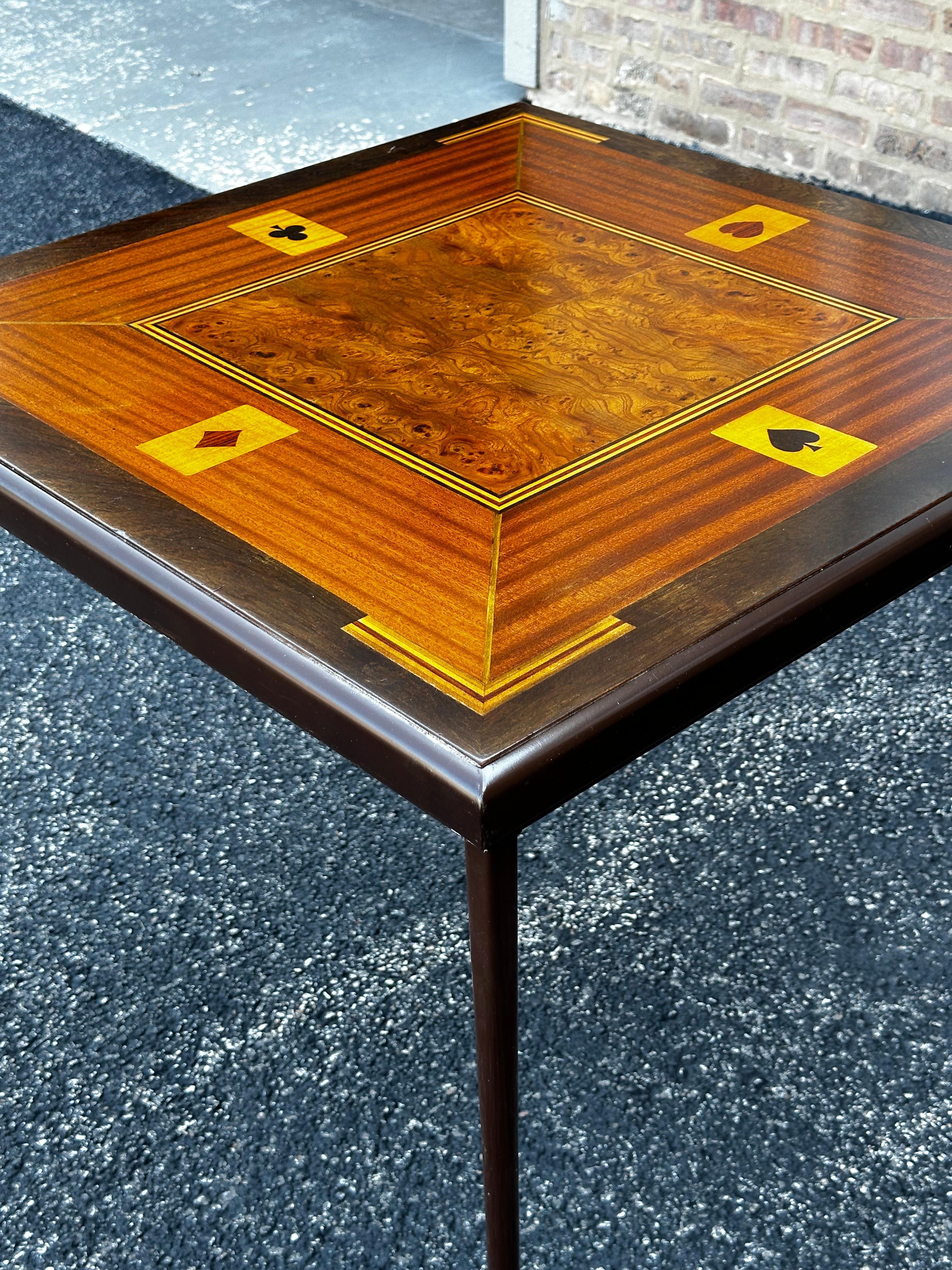 20th Century Inlaid Folding Game Table
