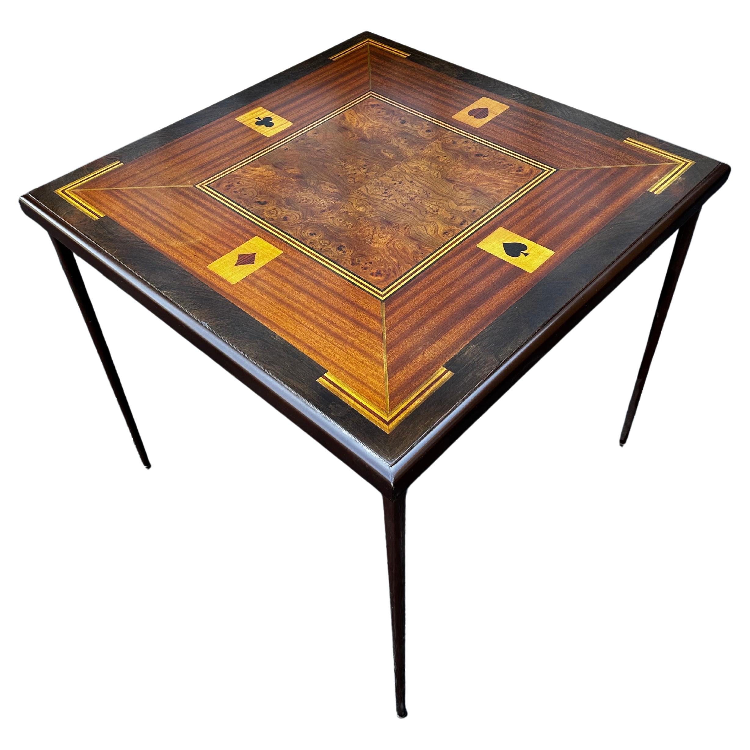 Inlaid Folding Game Table
