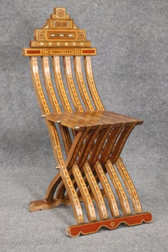 Inlaid Folding Damascus Decorative Chair
