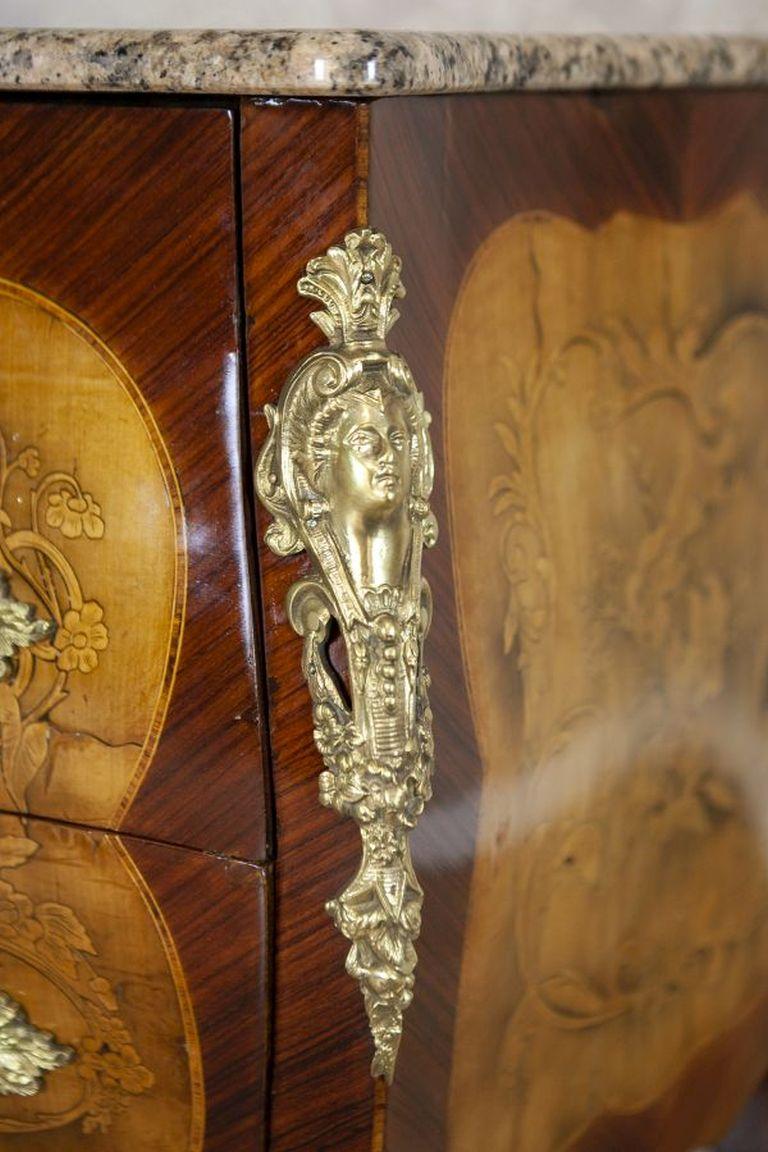 Commode in stile francese del XVIII/XIX secolo con piano in granito in vendita 6