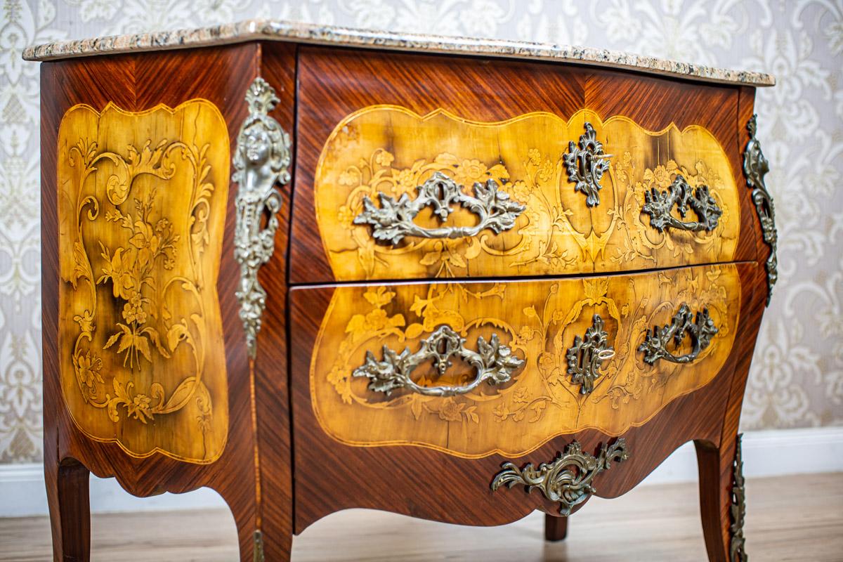 Inlaid French Commode from the 18th-19th Century with Marble Top For Sale 11