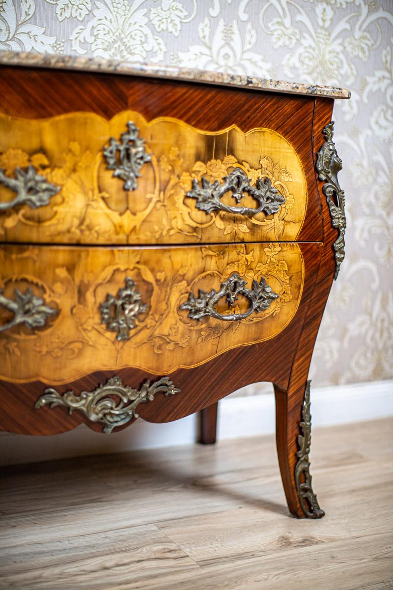 Inlaid French Commode from the 18th-19th Century with Marble Top For Sale 13