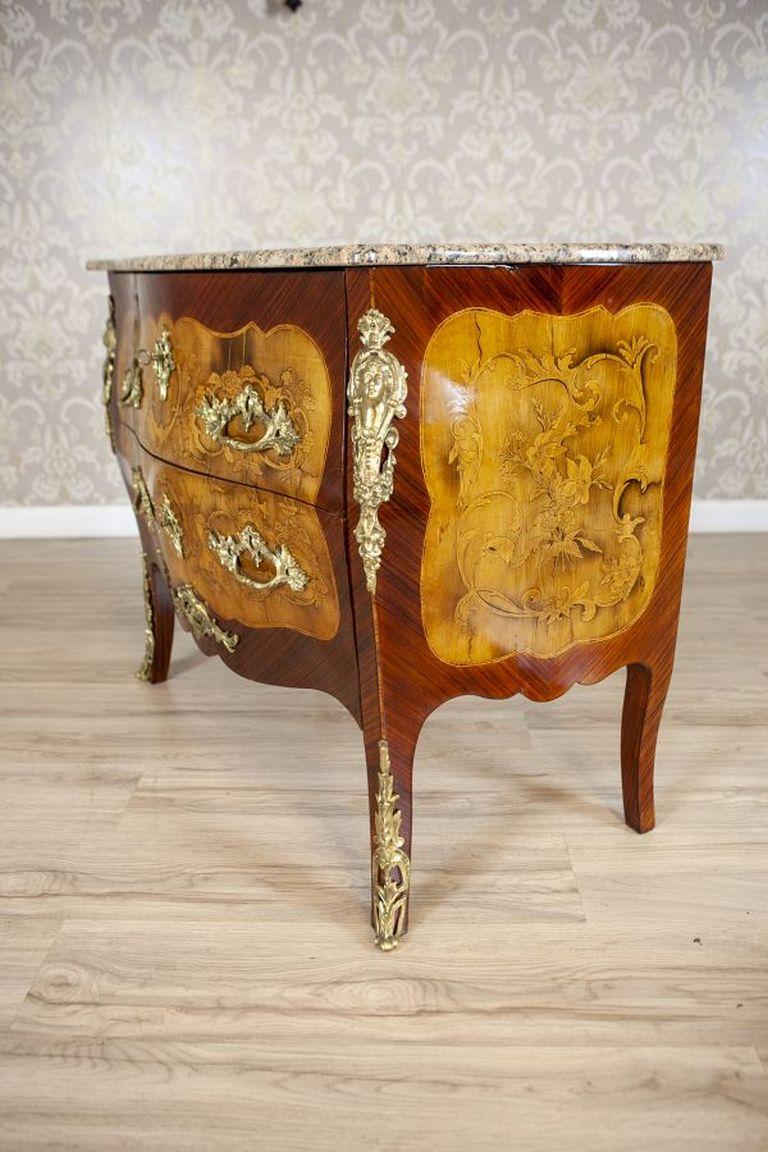 Francese Commode in stile francese del XVIII/XIX secolo con piano in granito in vendita