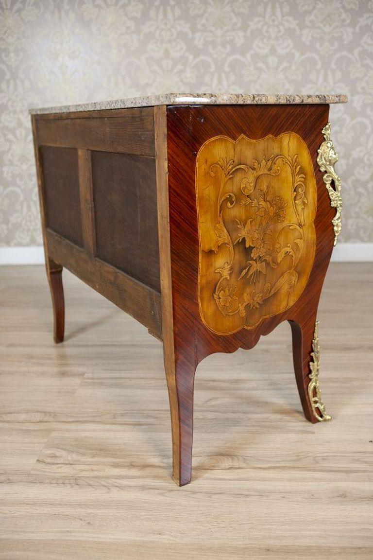 Commode in stile francese del XVIII/XIX secolo con piano in granito In condizioni buone in vendita a Opole, PL