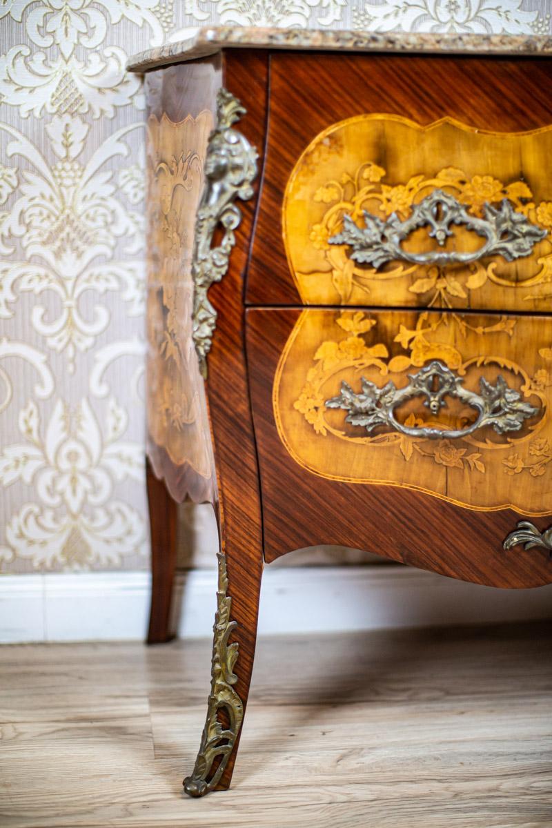 Inlaid French Commode from the 18th-19th Century with Marble Top For Sale 2