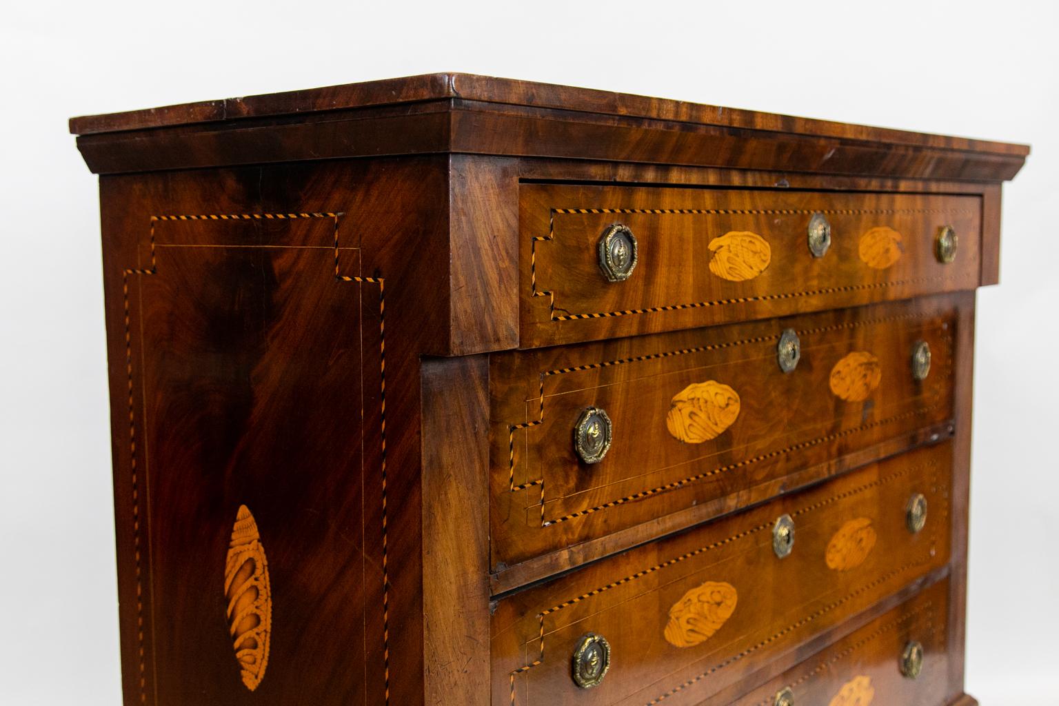 Boxwood Inlaid French Four-Drawer Chest For Sale