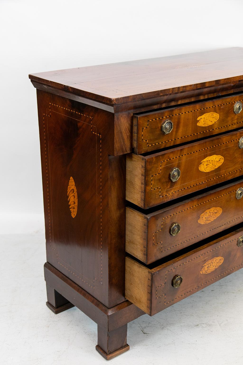 Inlaid French Four-Drawer Chest For Sale 3