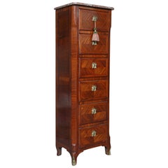 Inlaid French Louis XV Rosewood Chiffonier or Tall Chest