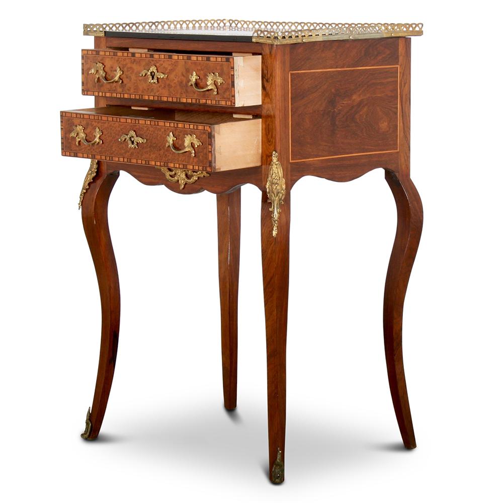 Inlaid French Louis XV Style Stand Side Table In Good Condition In Vancouver, British Columbia