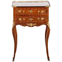 Inlaid French Louis XV Style Stand Side Table
