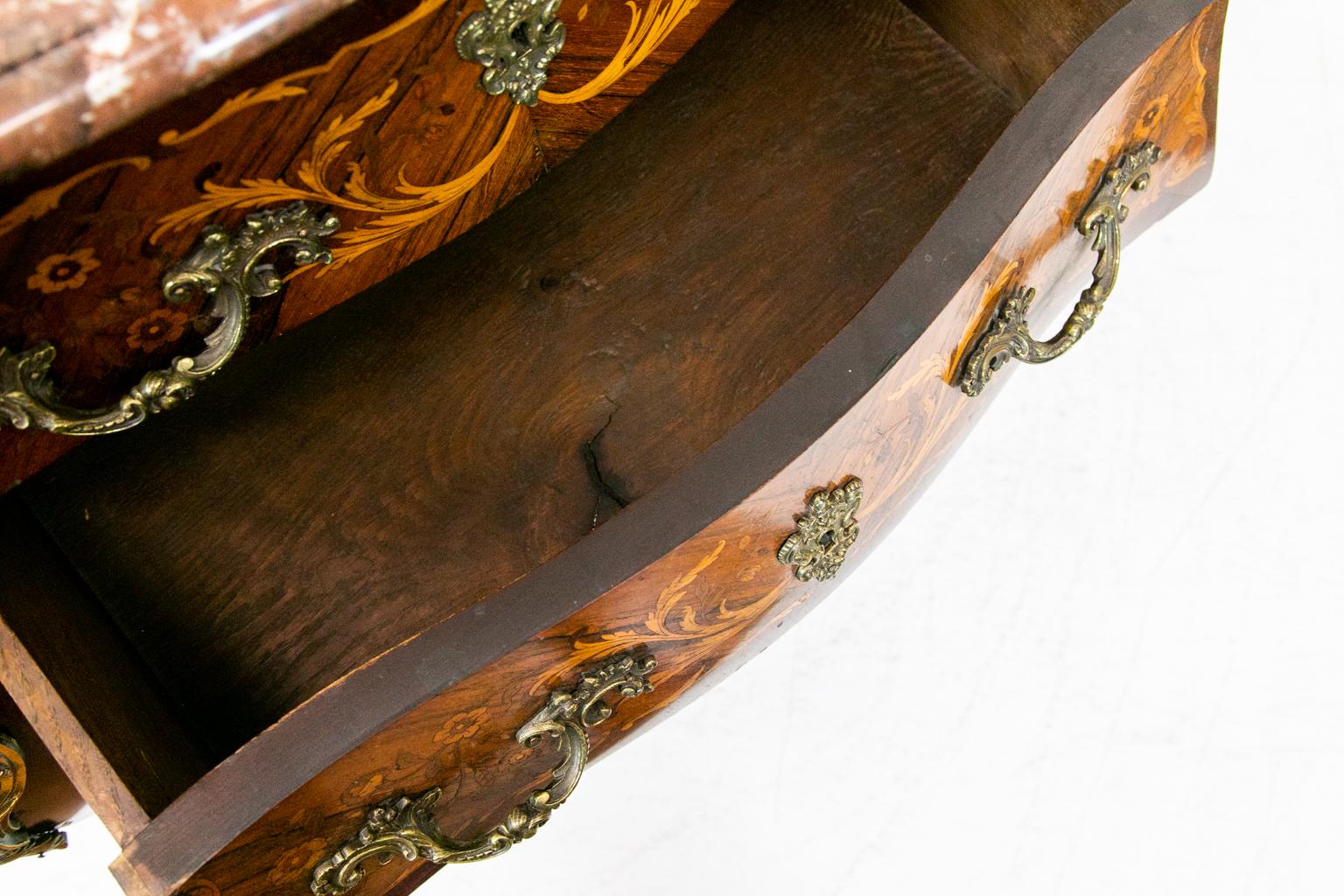 Inlaid French Marble-Top Console Table 4