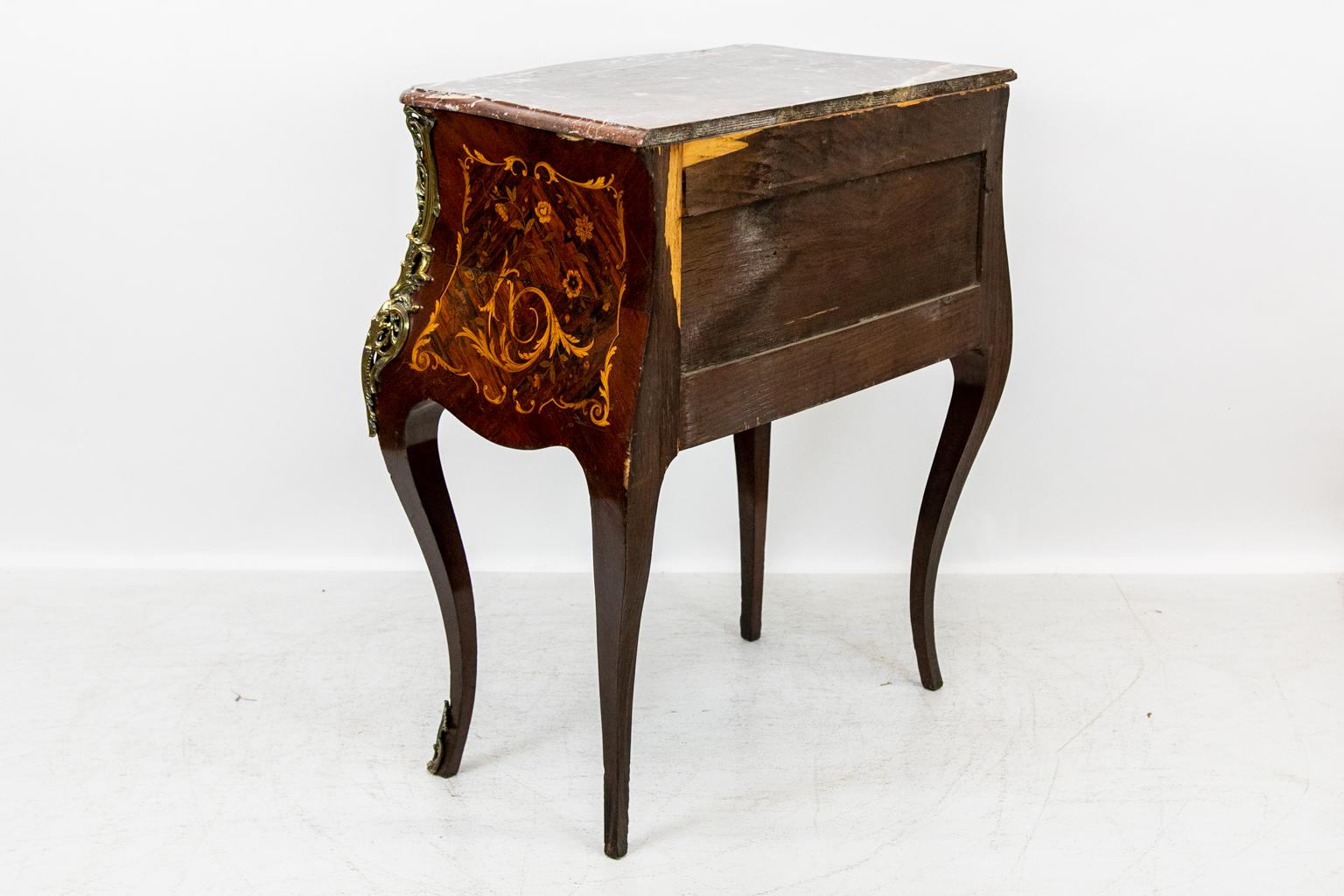 Inlaid French Marble-Top Console Table 5