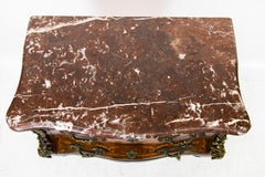 Inlaid French Marble-Top Console Table