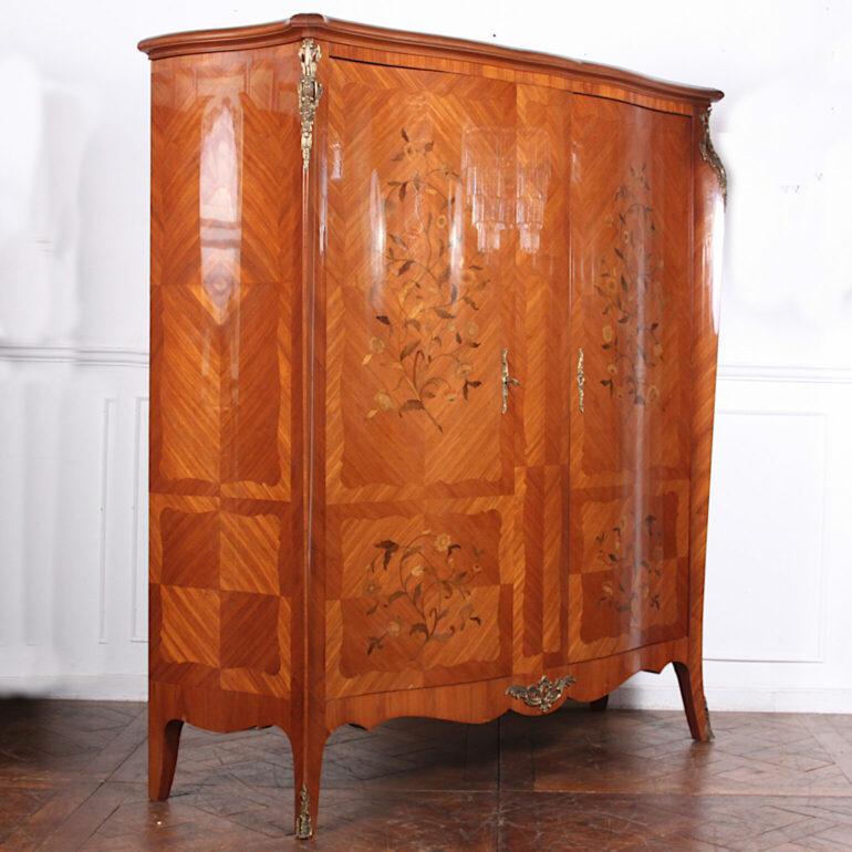 French Inlaid Two-Door Marquetry Armoire