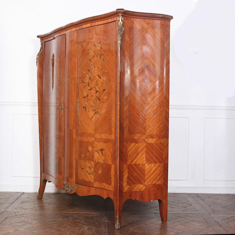 20th Century Inlaid Two-Door Marquetry Armoire