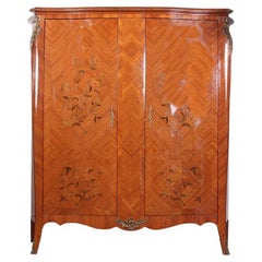 Inlaid French Marquetry Two-Door Marquetry Armoire