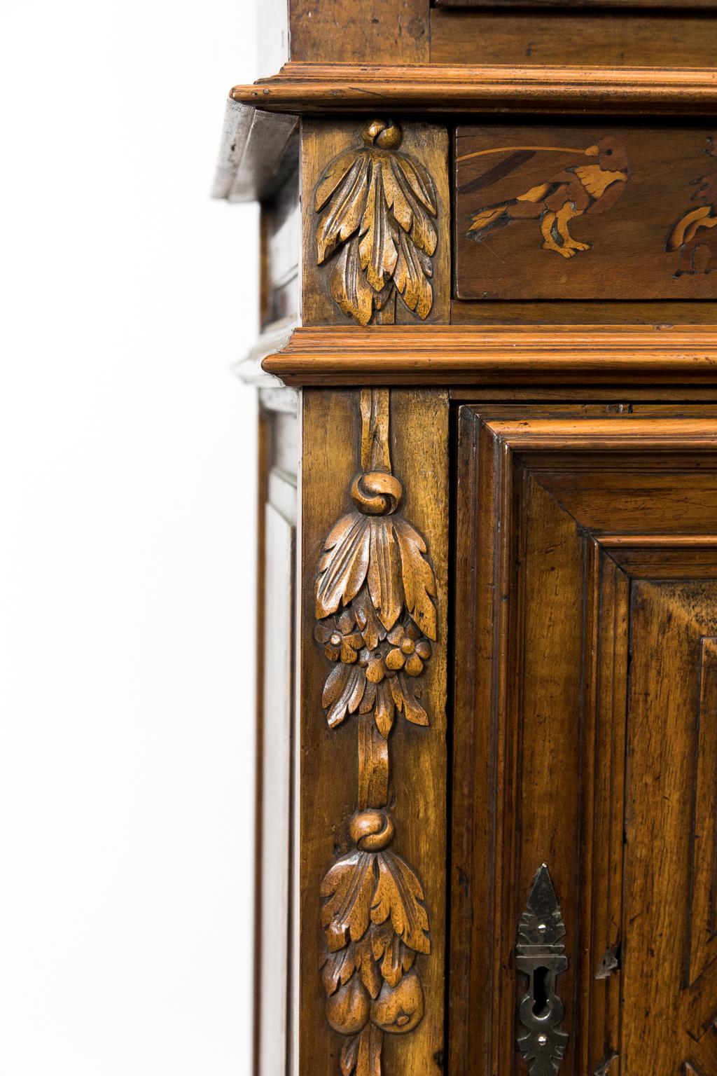 Mid-19th Century Inlaid French Walnut Cupboard For Sale