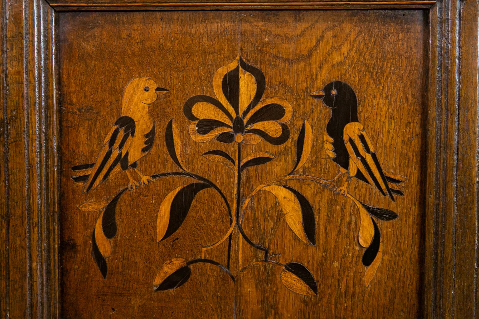 Inlaid Geometric Jacobean Style Court Cupboard For Sale 3