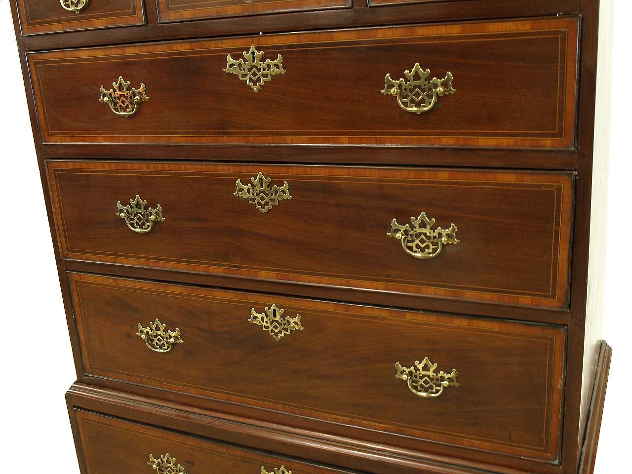 Late 18th Century Inlaid George III Chest on Chest For Sale