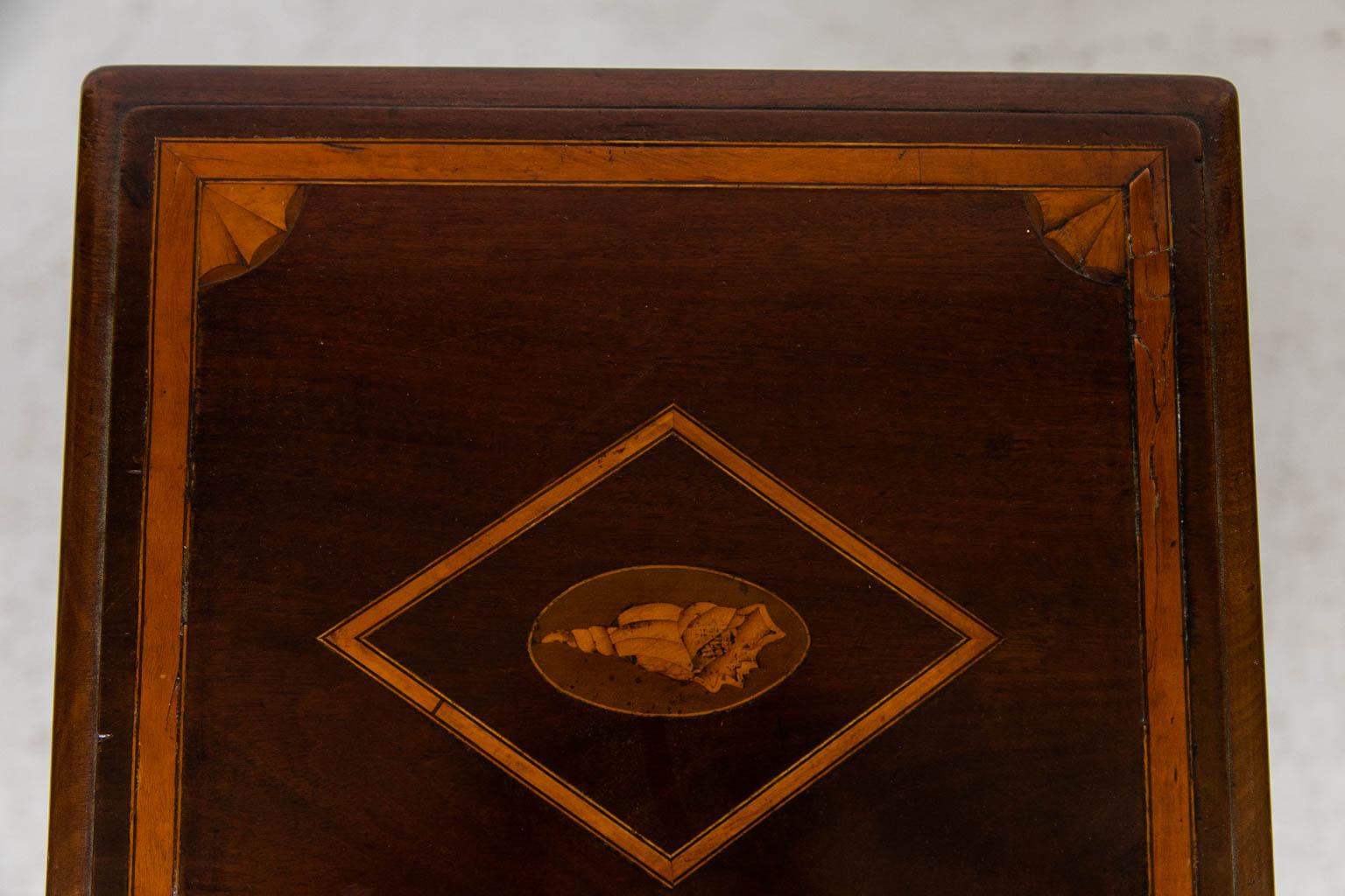 Carved Inlaid George III One Drawer Table For Sale