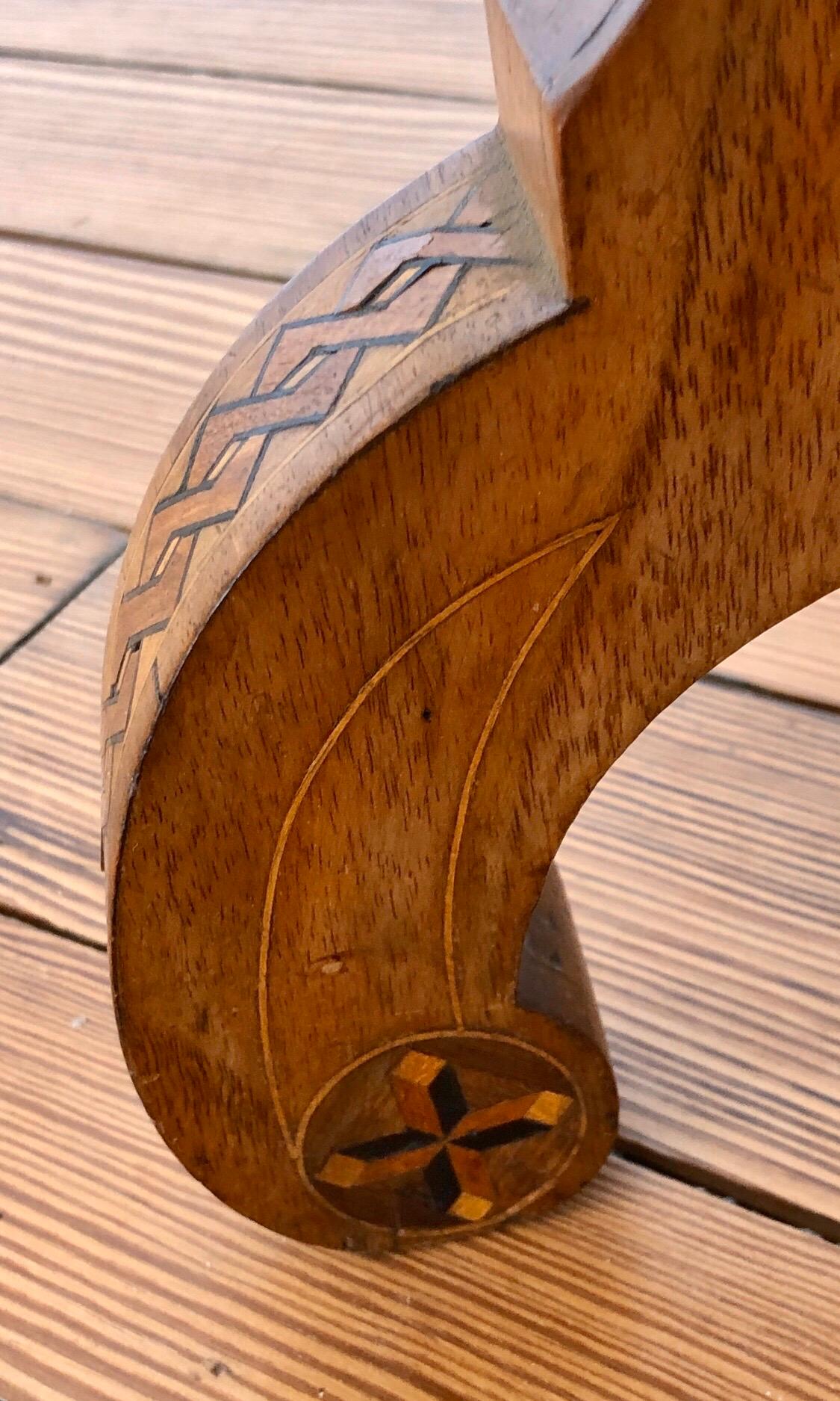 Inlaid German Biedermeier Stool / Bench 3