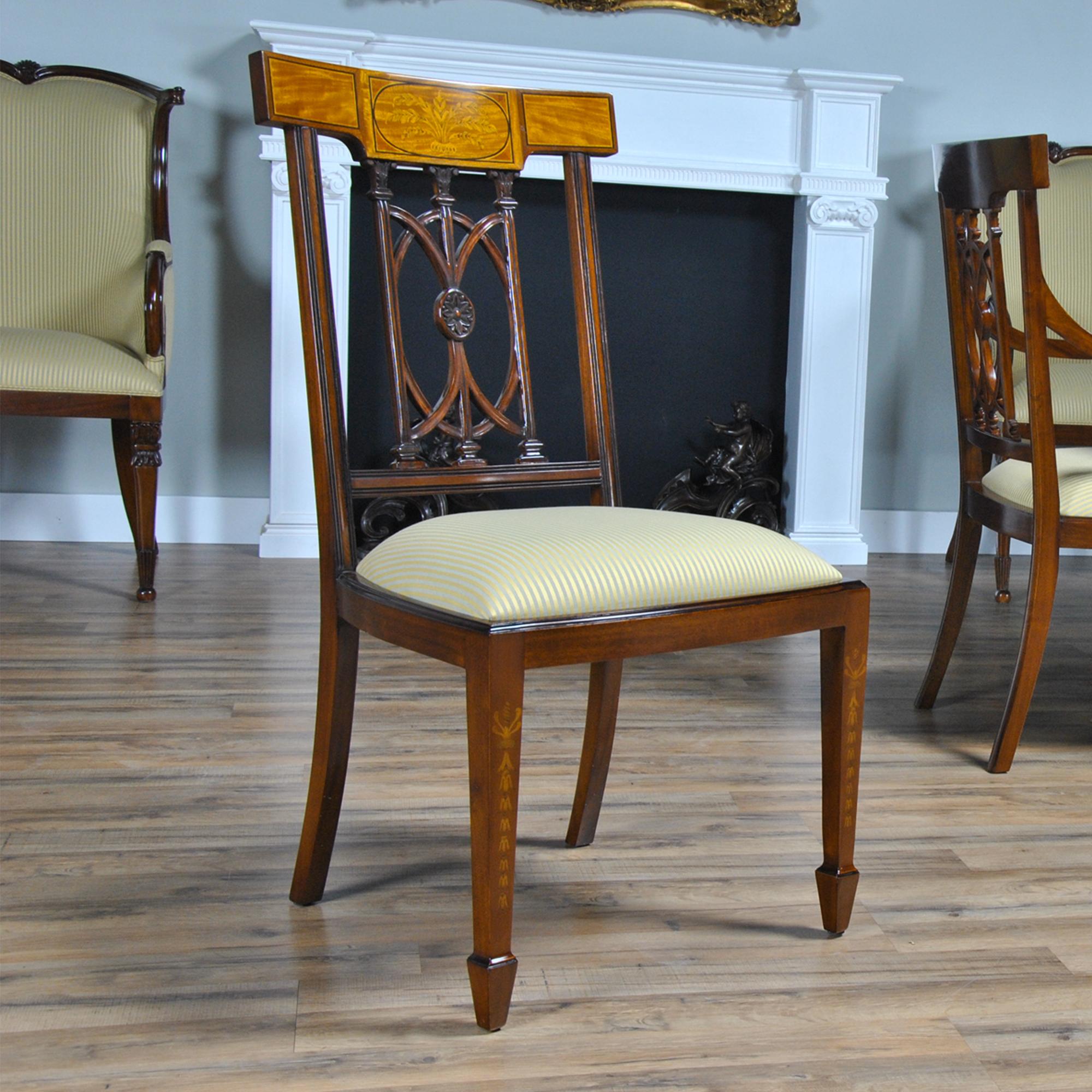 Inlaid Hepplewhite Chairs, Set of 10 For Sale 6