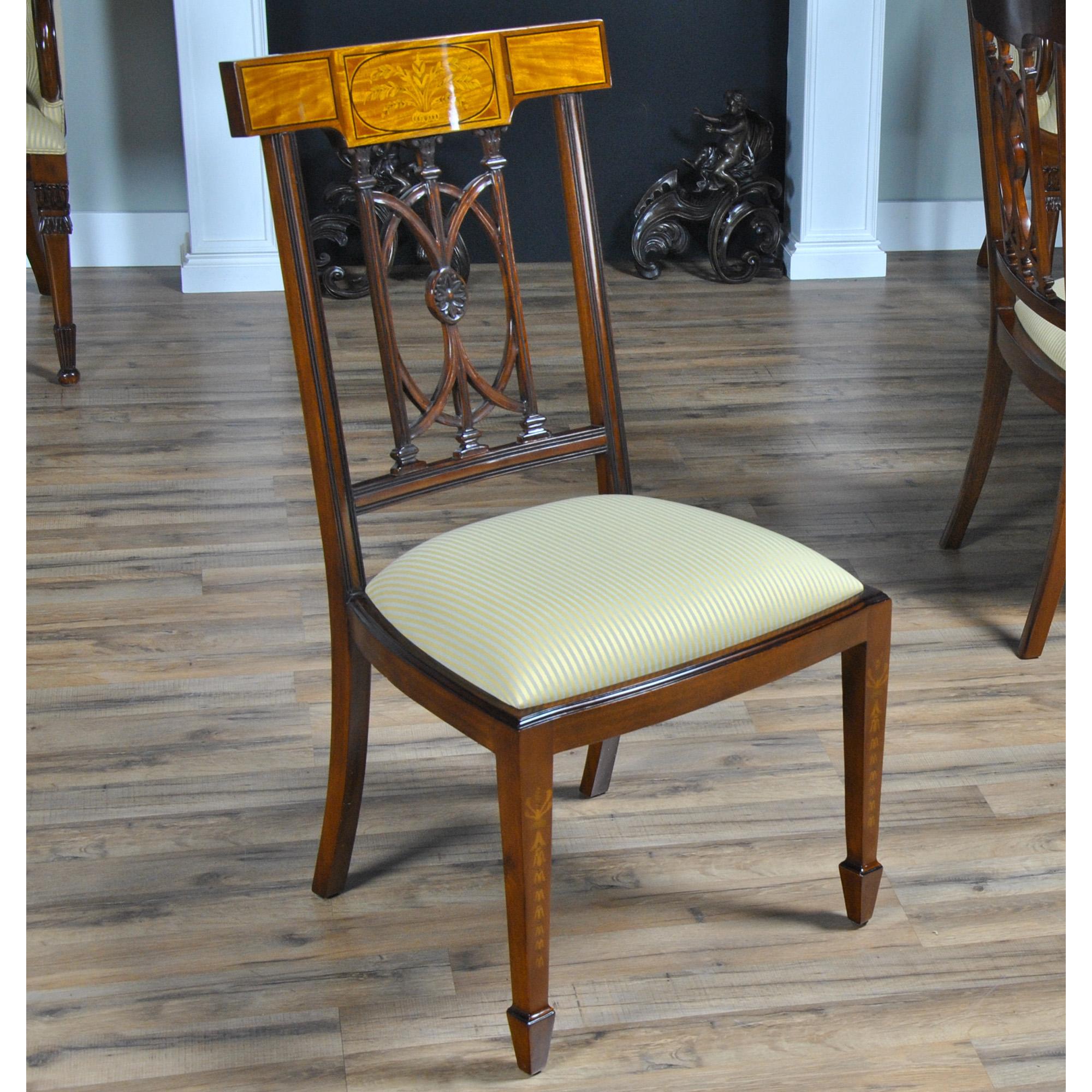 Inlaid Hepplewhite Chairs, Set of 10 For Sale 7