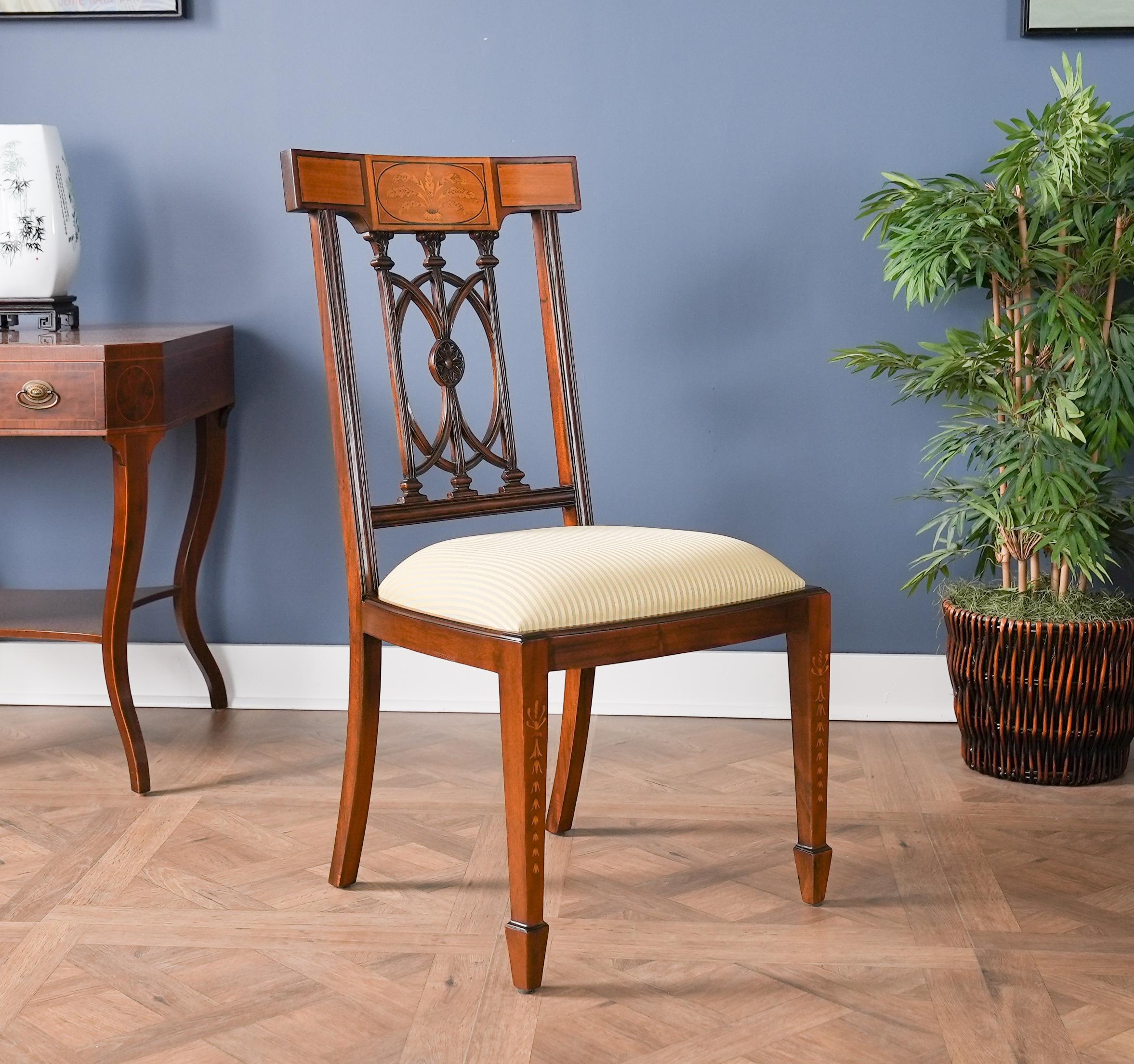 Hepplewhite-Stühle mit Intarsien, 10er-Set im Angebot 9