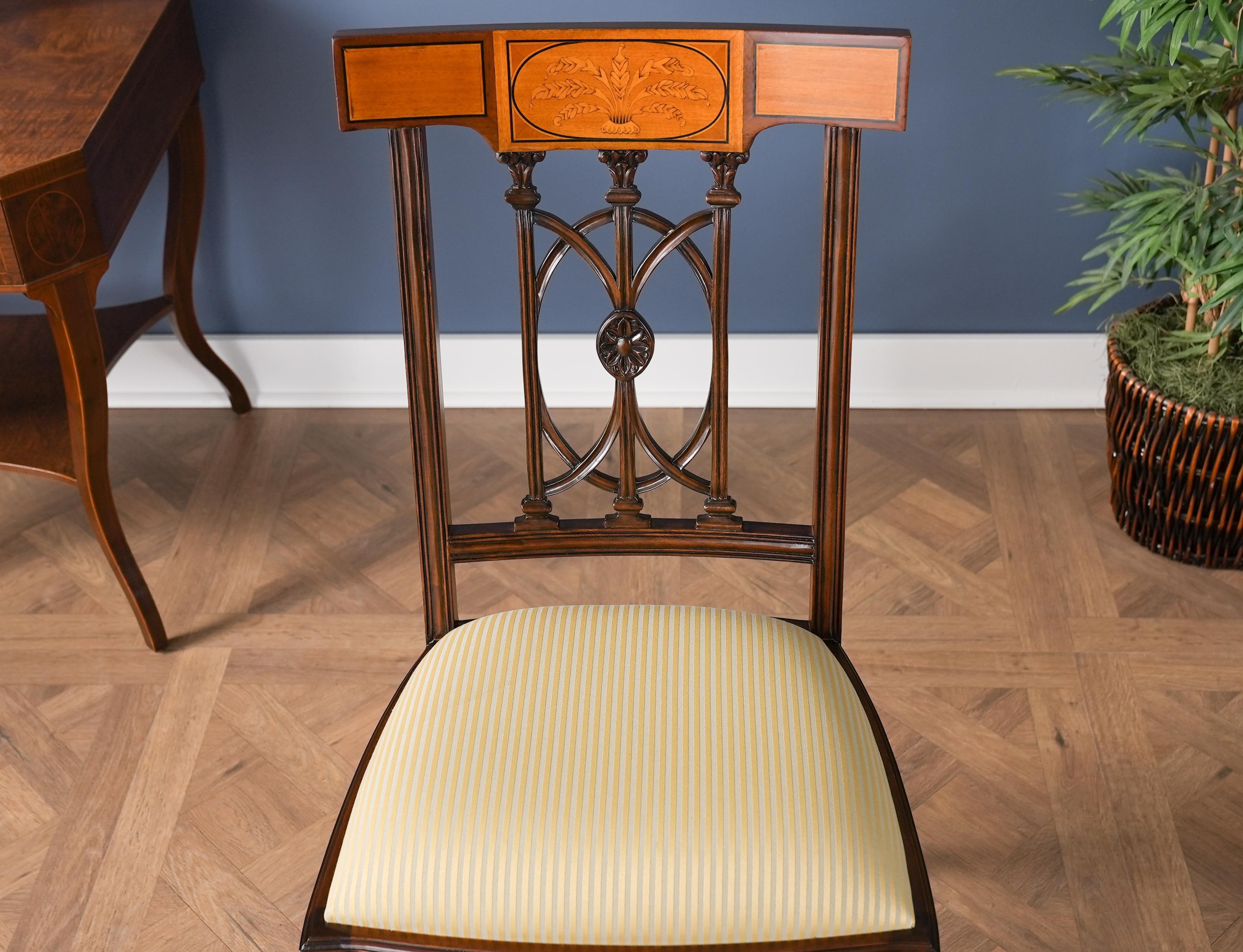 Hepplewhite-Stühle mit Intarsien, 10er-Set im Angebot 13